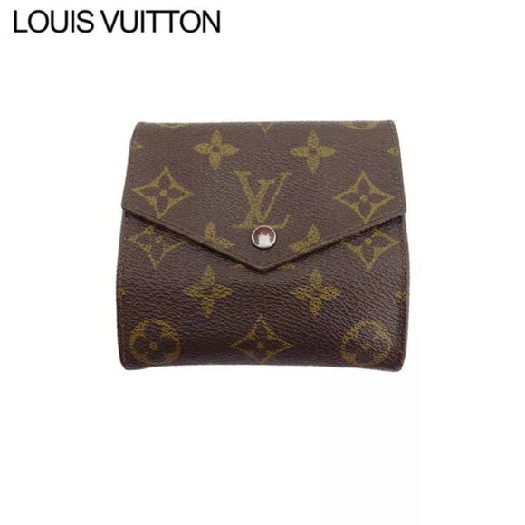 LOUIS VUITTON W Hook Wallet Monogram Beige Monogram Canvas Authentic Used - Picture 1 of 9